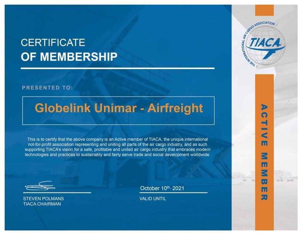 TIACA Üyelik Belgesi 2021